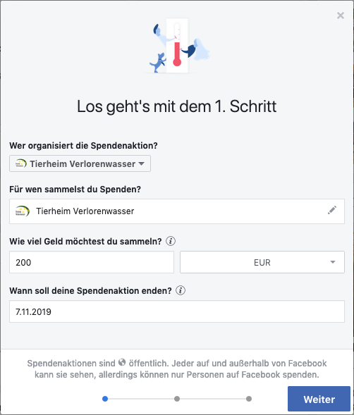Spendenaktionen bei Facebook