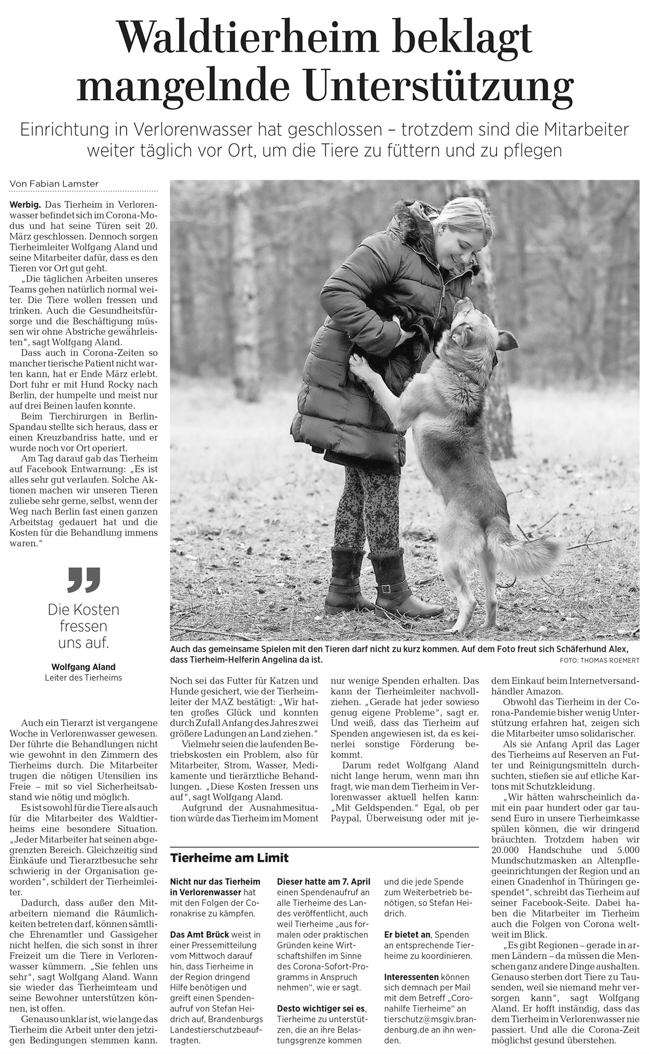 MAZ Artikel vom 17.04.2020