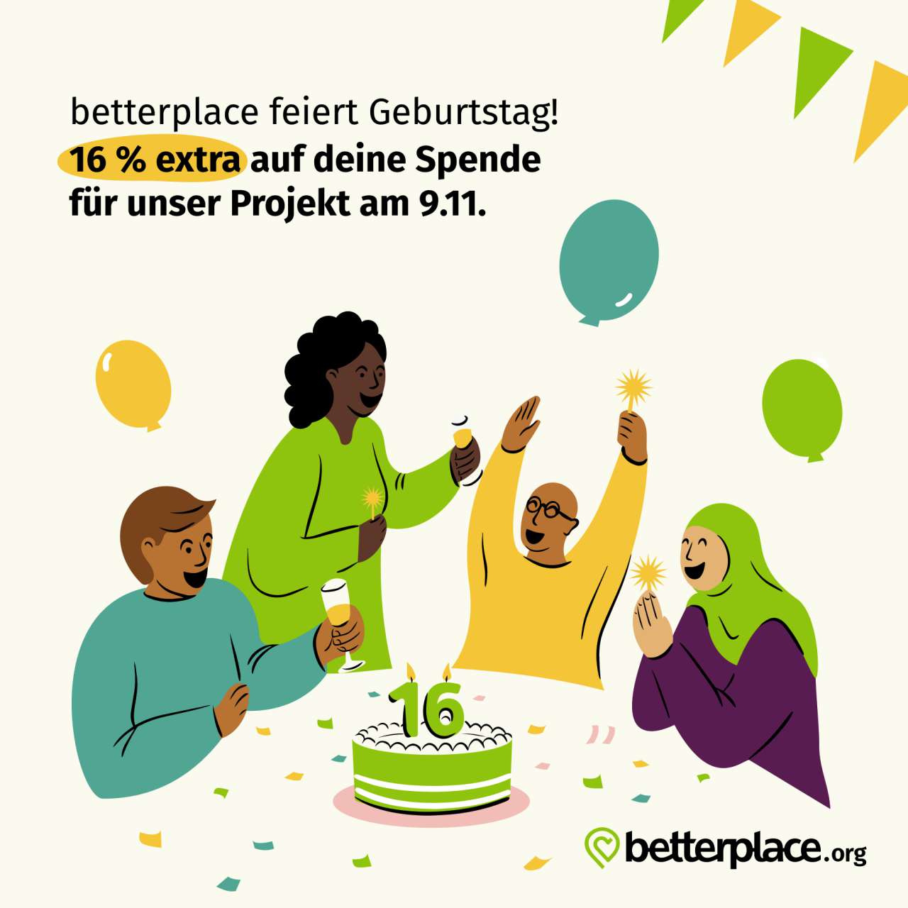 betterplace legt 16% drauf